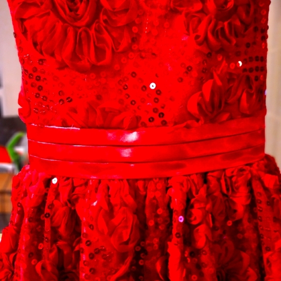 American Princess Red Sequined Dress Formal NWT sz 5  and 7 available - Picture 5 of 8